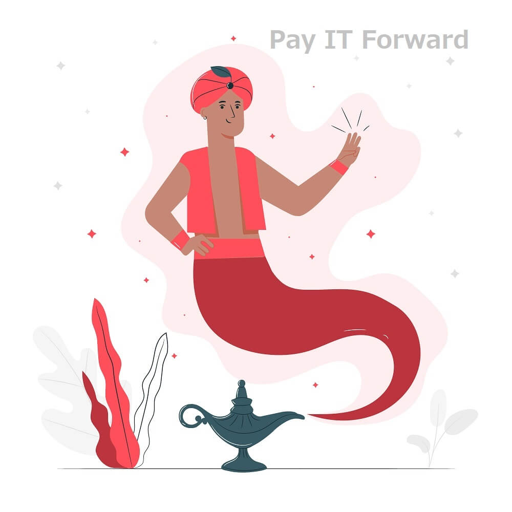 Pay It Forwardのイラスト図。